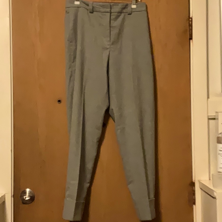 Trousers-Peserico Gray Size 44 Flannel Cuffed Flat Waist